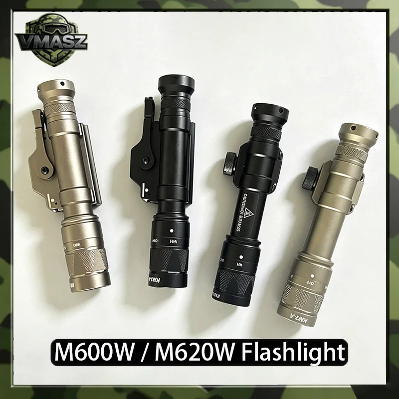 Taktische LED-Taschenlampe M600W/M620W Stroboskoplicht für Outdoor-Scout-Gewehre, Jagd, Picatinny-Schienen-kompatibel, leistungsstarke Beleuchtung