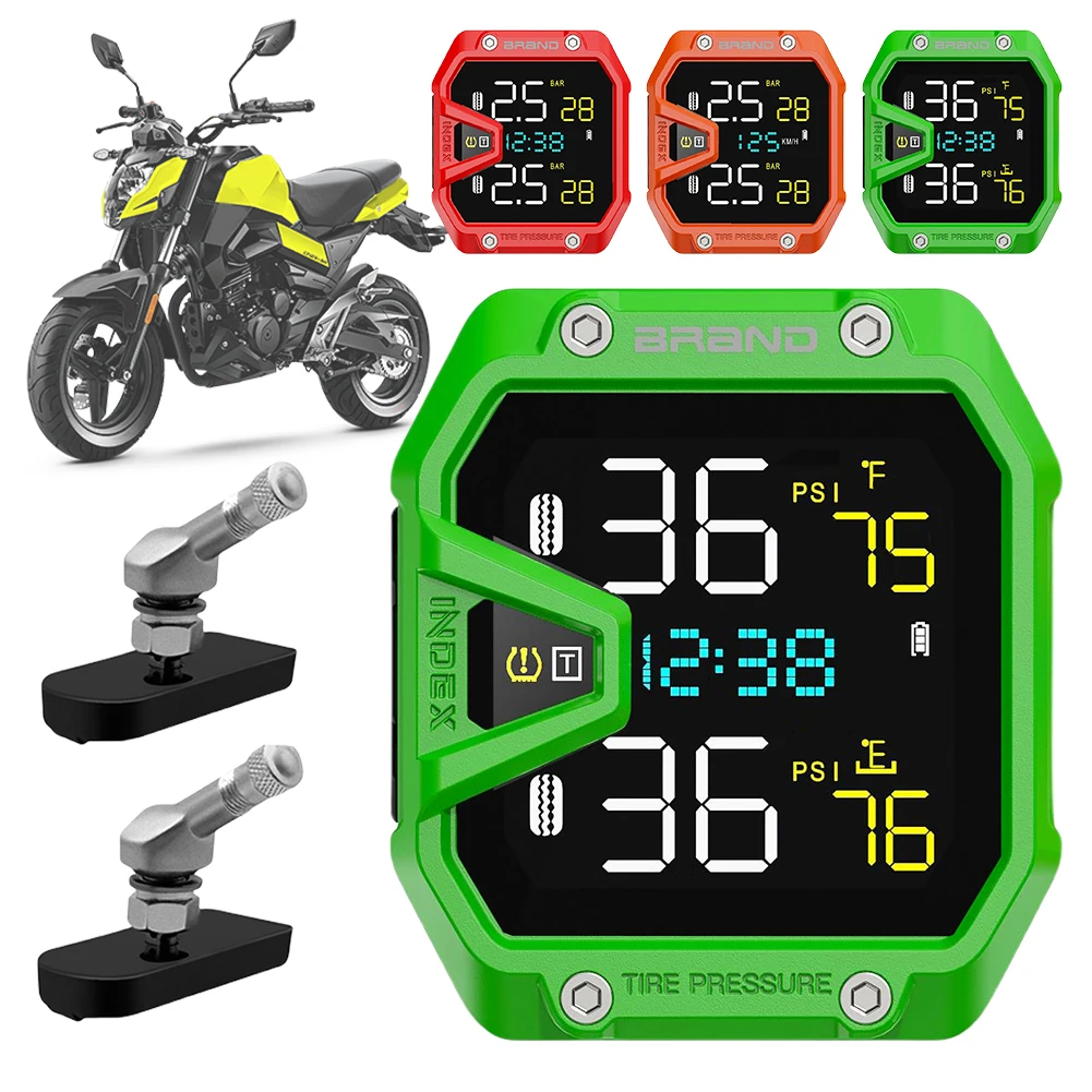 

Motorcycle Air Pressure Sensor QC3.0 Rapid Charging Motorcycle TPMS Real-Time Tire Pressure Monitor for Emergencies Tool