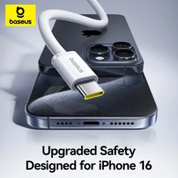 Baseus 100W USB C Cable For iPhone 16 15 Pro Max Type C Cable For Macbook iPad Fast Charger Cord Type-C Cable For Huawei Xiaomi
