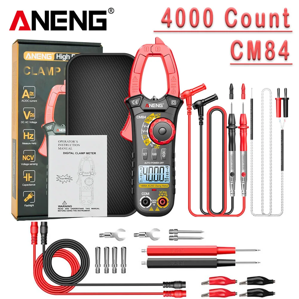 ANENG CM84 Multimeter Stroomtang Elektricien Tester DC/AC Stroom Spanning Contactloze Hoge Precisie NCV Sensing Detector Gereedschap