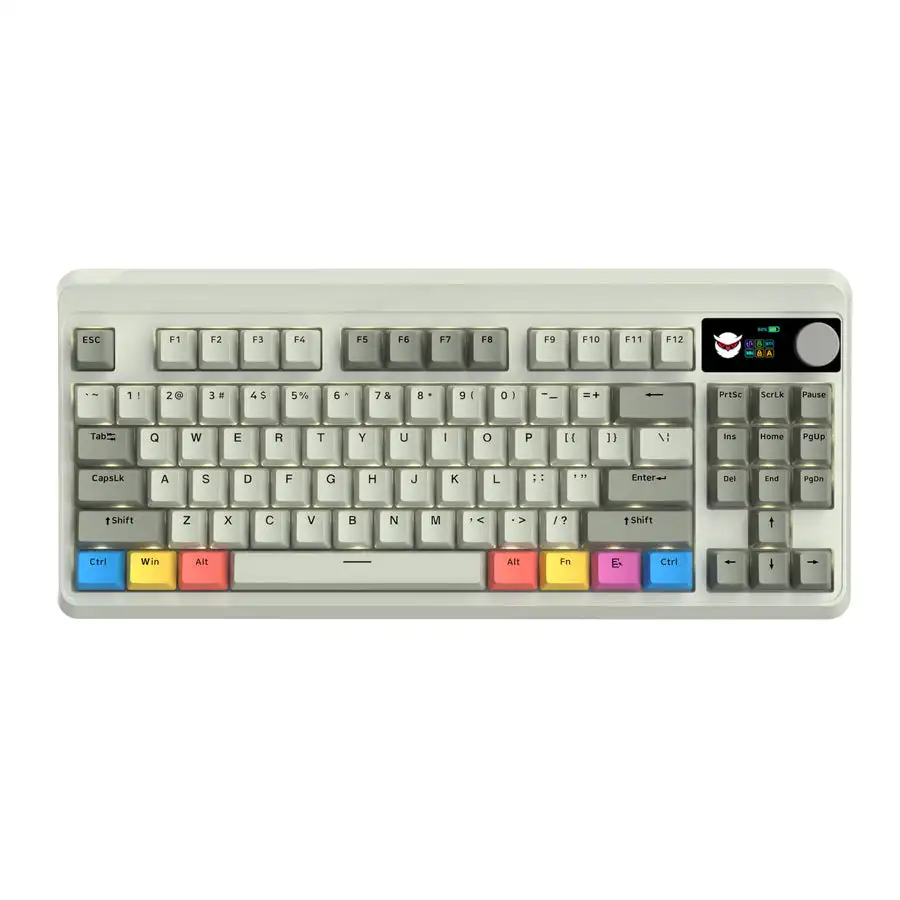 

M87 Pro Hot-Swap Mechanical Keyboard Bluetooth/2.4GHz /USB-C Retro Keyboard TKL RGB Tri-Mode OLED Display Knob Gamer Keyboard