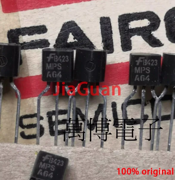 20PCS NEW FAIRCHILD Triode MPSA64 TO-92 Transistor A64 Audio Power Amplifier MPS-A64 Laser word Taping free shipping