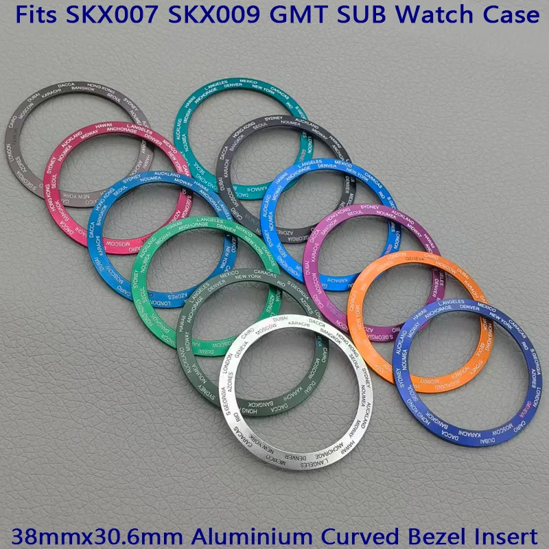 

NH35 Case Bezel Ring 38mm Curved Metal Bezel Insert Fits SKX007 SKX009 SRPD SUB GMT Case NH35 NH36 Men Watch Diving Bezel Ring