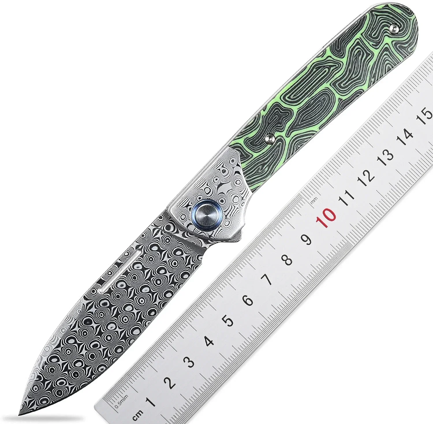 

Sitivien ST256 Damascus Steel Blade Folding Knife Colorful G10 Handle EDC Pocket Knifes for Working Outdoor Camping Collection