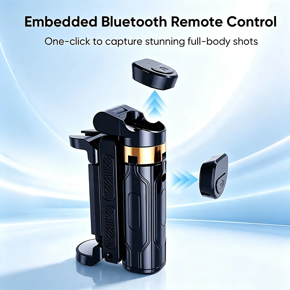 Control Remoto Inalámbrico Desmontable, Palo Selfie con Trípode, Mini Palo Selfie Plegable Universal y Portátil, Soporte para Teléfono con Trípode