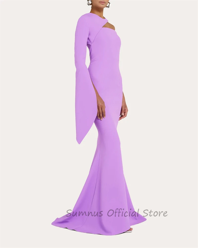 SUMNUS Sexy Purple Prom Dress Simple One Shoulder Formal Occasion Evening Gowns Mermaid Floor Length Party Dresses فساتين السهرة