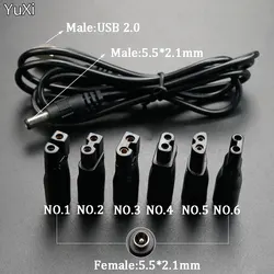 YuXi 1Set DC Power Plug 5.5 x 2.1mm Male to C8 Tail Female Adapter Connector Cable Conversion Plug for Shaver Hair Clipper
