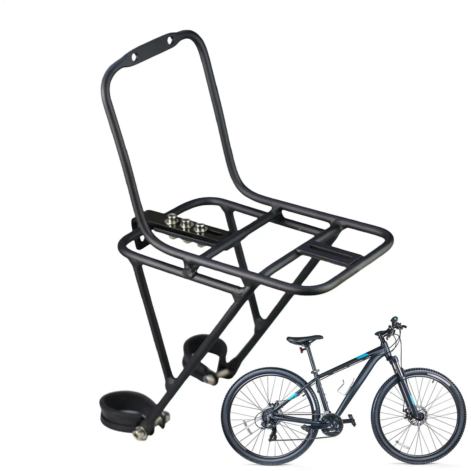

Aluminum Alloy Bicycle Front Carrier Shelf Bike Front Rack Bike Basket Bracket Accessory For Long Trip Cycling Touring Travel