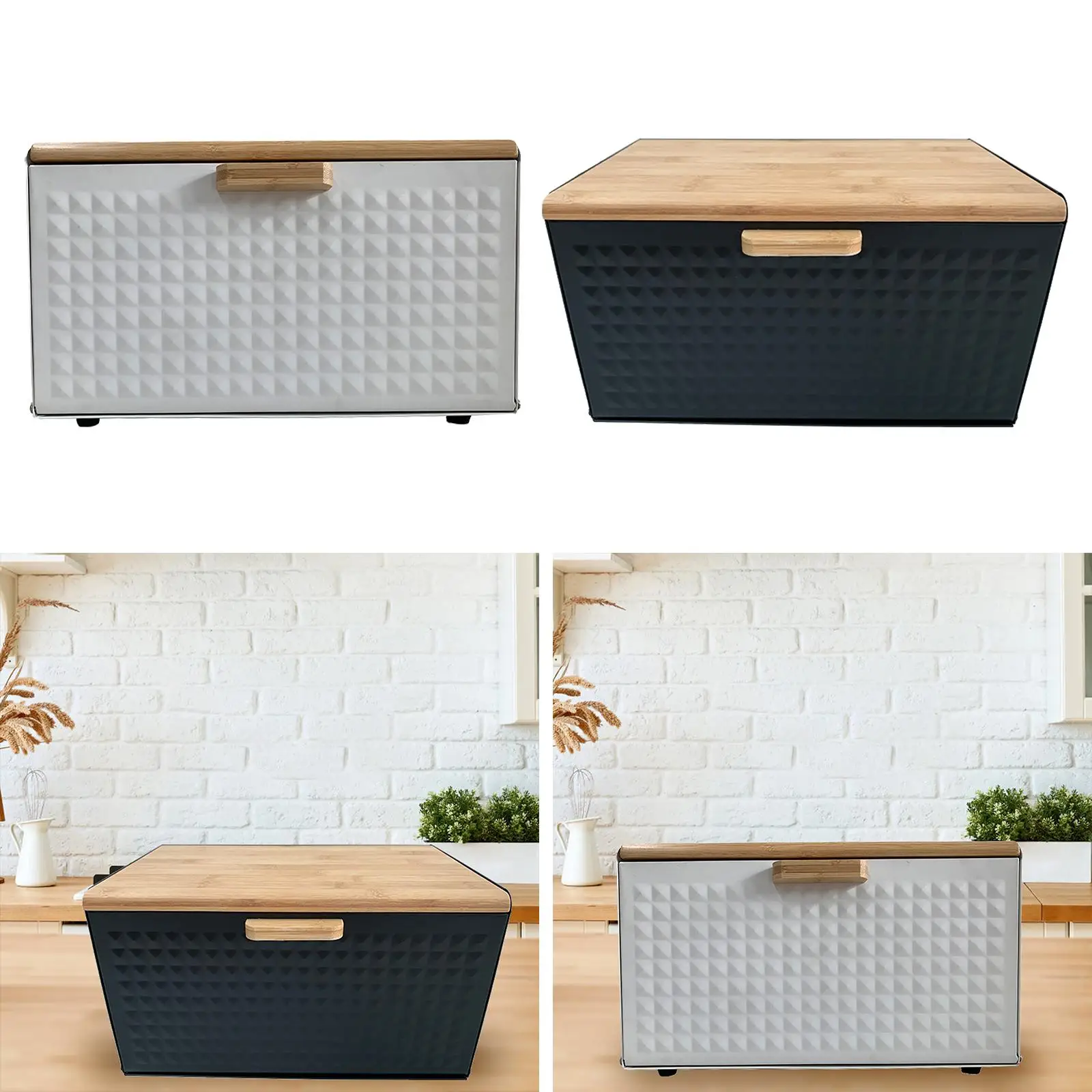 

Metal Bread Storage Bin Counter Bread Box Rustic Versatile Large Bread Box for Kitchen Bread Bin for Kitchen Home Coffee Shop
