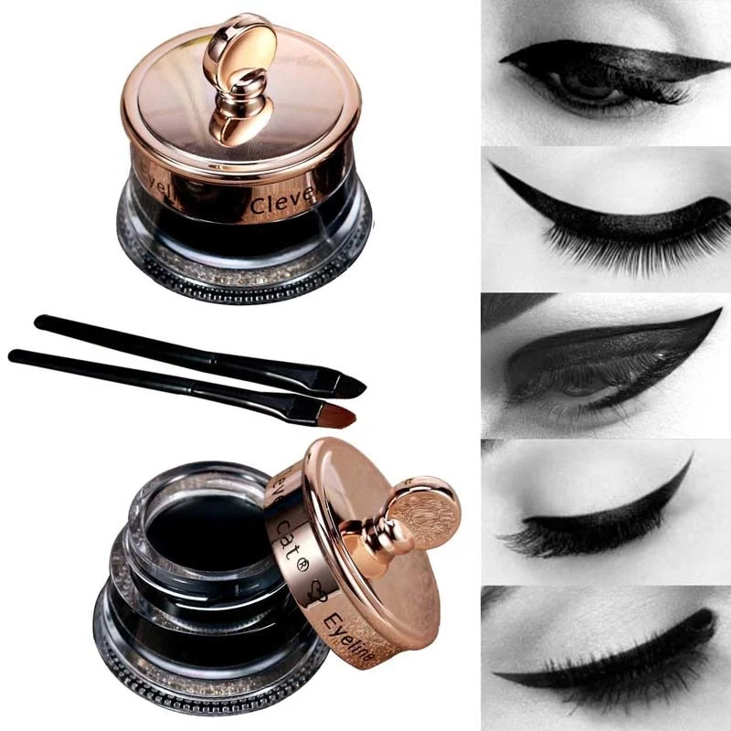 Makeup Set Long Lasting 1pcs Eye Liner Gel +  Make Up Brush Waterproof Black Eyeliner Tattoo