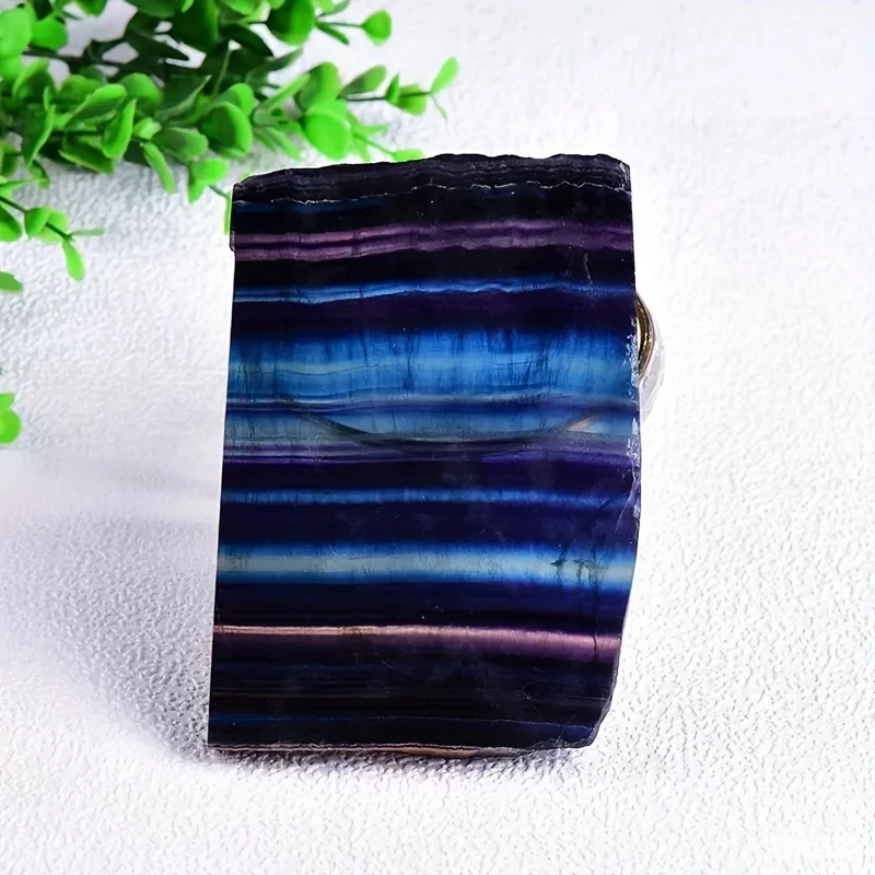 1PC Natural Fluorite Crystal Ornament & Stand- Bohemian Style