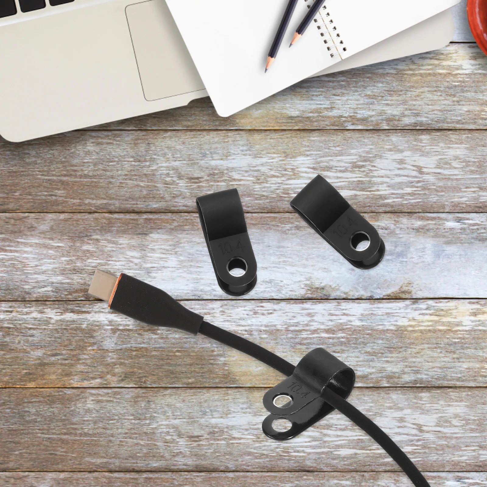 

200 pcs Cable Wire Buckle Black 4 3 8 Fixing Clips Cord Management Wire Management Clips Wall Mount Electrical ganizer