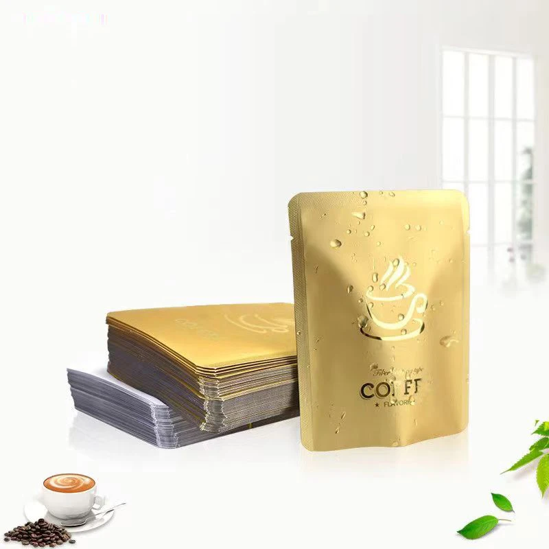 100Pcs 10x12.5cm Heat Sealing Small Open Top Coffee Aluminum Foil Bag White Kraft Paper Color Powder Nuts Tea Packaging Pouches