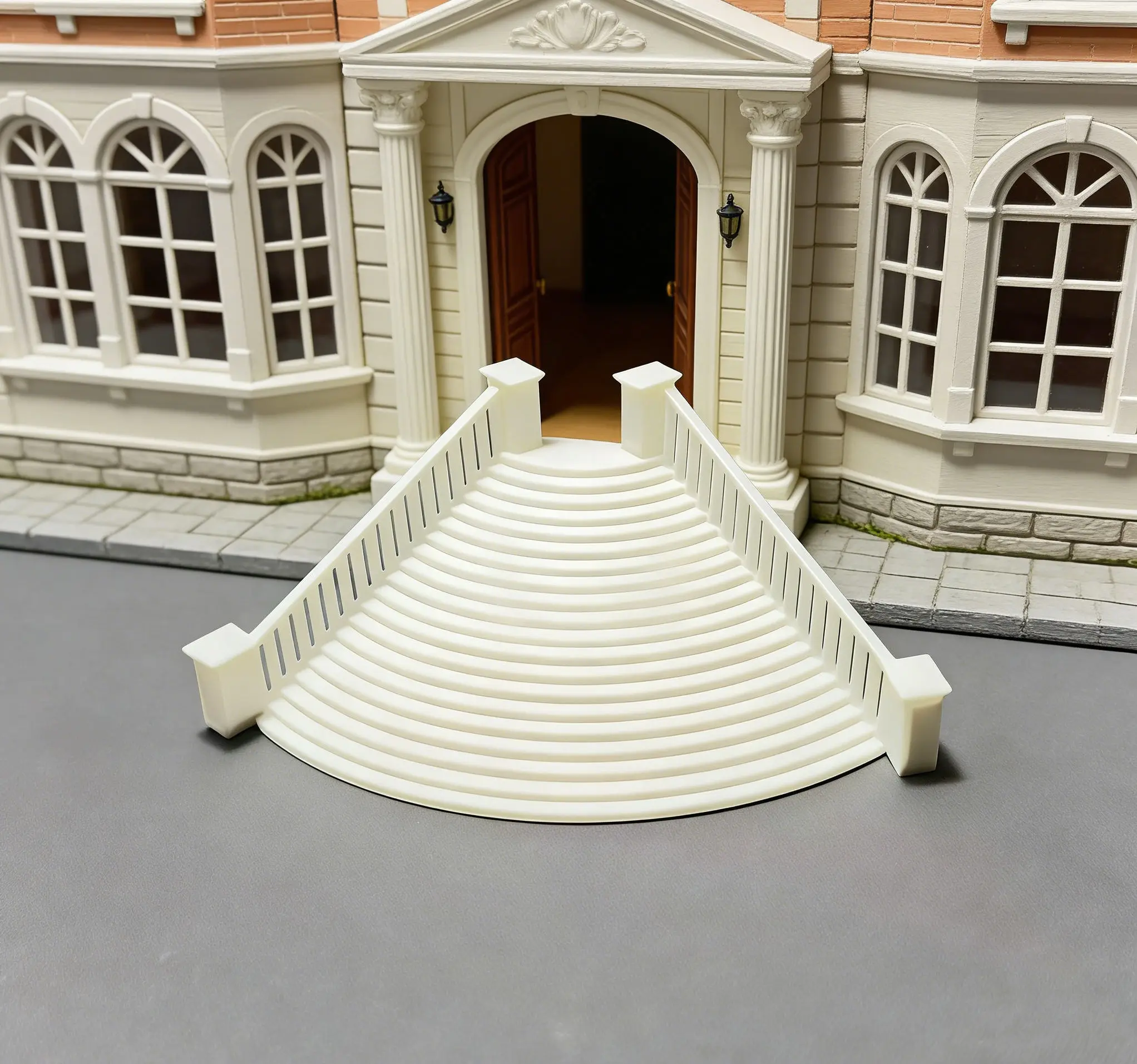 

Миниатюрная изогнутая лестница для кукольного домика в масштабе 1:12, неокрашенная белая модель из смолы, аксессуар для создания диорамы своими руками