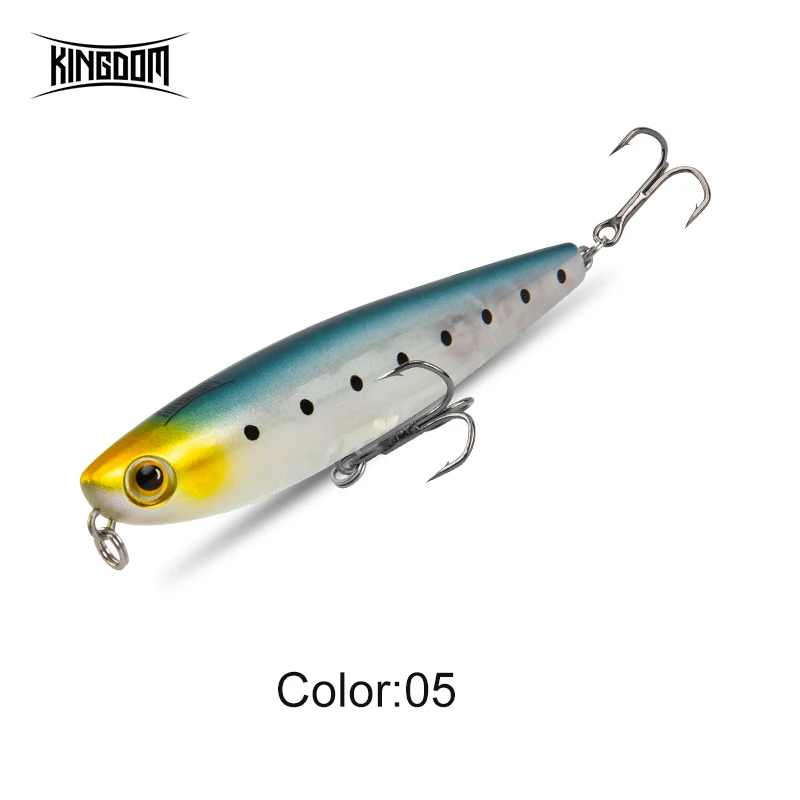Kingdom Topwater Bleistift-Angelköder, 60 mm, 5,6 g, 90 mm, 11 g, Walking Dog Swimbaits, schwimmende künstliche Hartköder für Barsch, Hecht