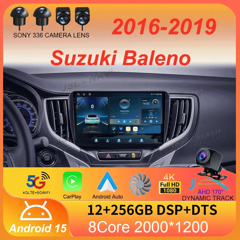 

Автомобильный радиоприемник Android 15 для Suzuki Baleno 2016 2017 2018 2019, мультимедийный плеер, стерео GPS, WIFI + 4G, беспроводной Carplay, авто видео DSP