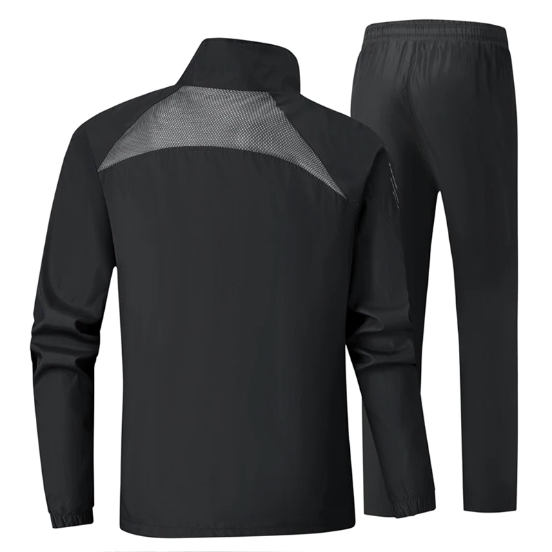 Long Sleeve Sports Suit For Men Spring Casual Athletic Gym Joggers Running Tracksuits Middle-aged Father's Autumn Two-Piece Sets