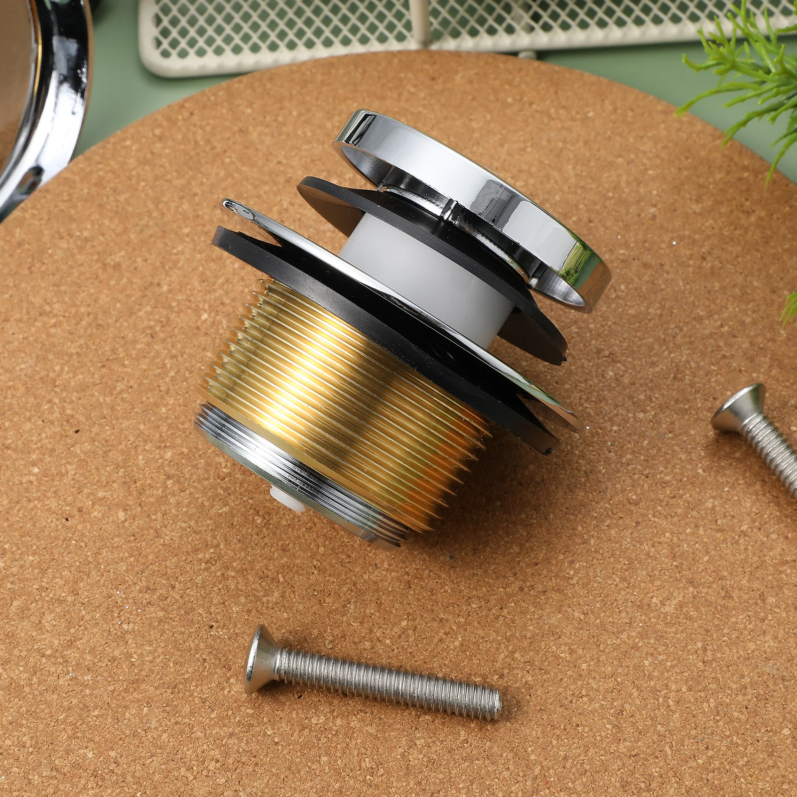 

1Set Bathtub Drain Stopper Kit Dual Hole Overflow Plate Universal Fit Heavy Duty Metal Bath Tub Drain Replacement Watertight