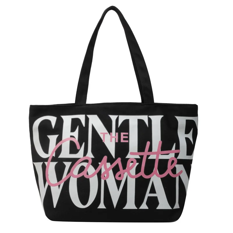 Summer Tote Bag Women\'s Canvas Bag Large Capacity 2024 New Handbag Letter Shoulder Bag