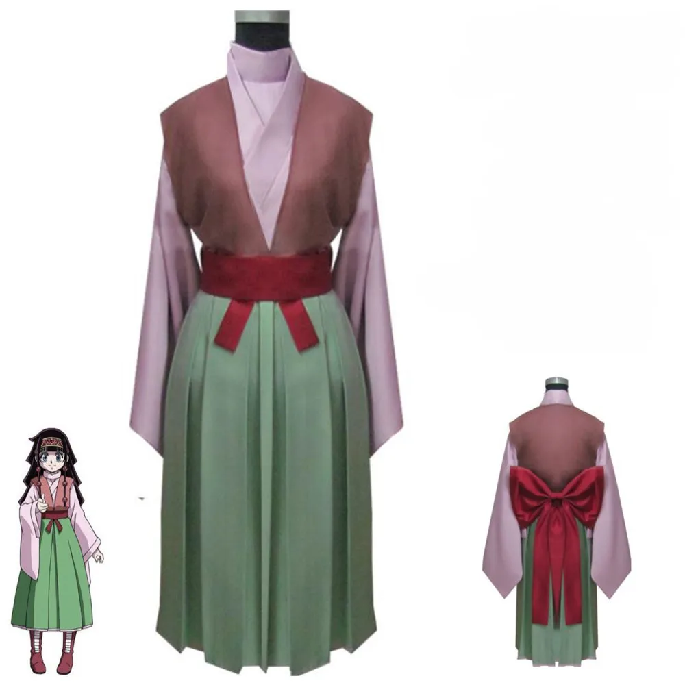 

Hunter Anime Alluka Zoldyck Aruka Zorudikku Cosplay Costume Jacket Coat Girdle Skirt Bow Tie Male Female Sweet Kimono