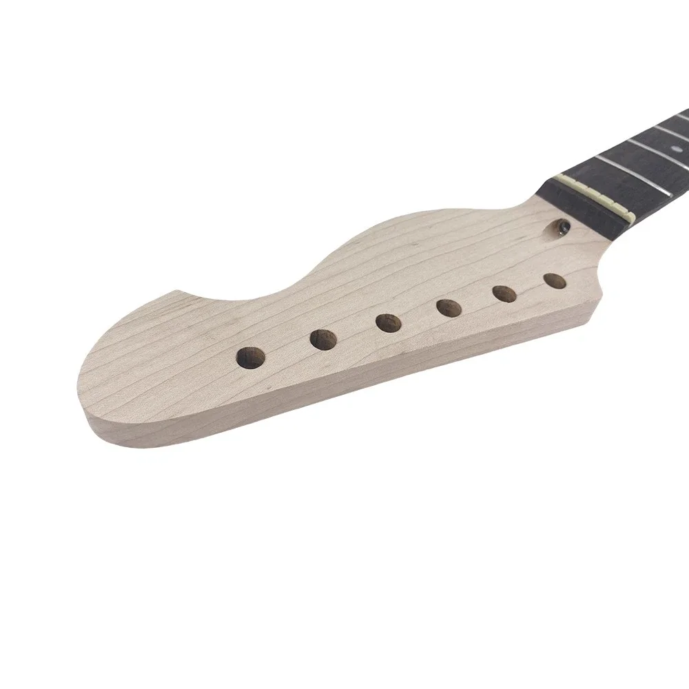 Yinfente 22 Fret Electric Guitar Neck 25.5 Inch  Maple Guitar Necks Glossy  Dots Inlay Bolt on Heel