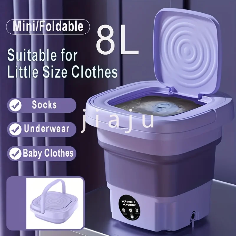 

8L Portable Small Foldable Washing Machine with Spin Dryer For Socks Underwear Panties Washer Household Mini Washing Machine