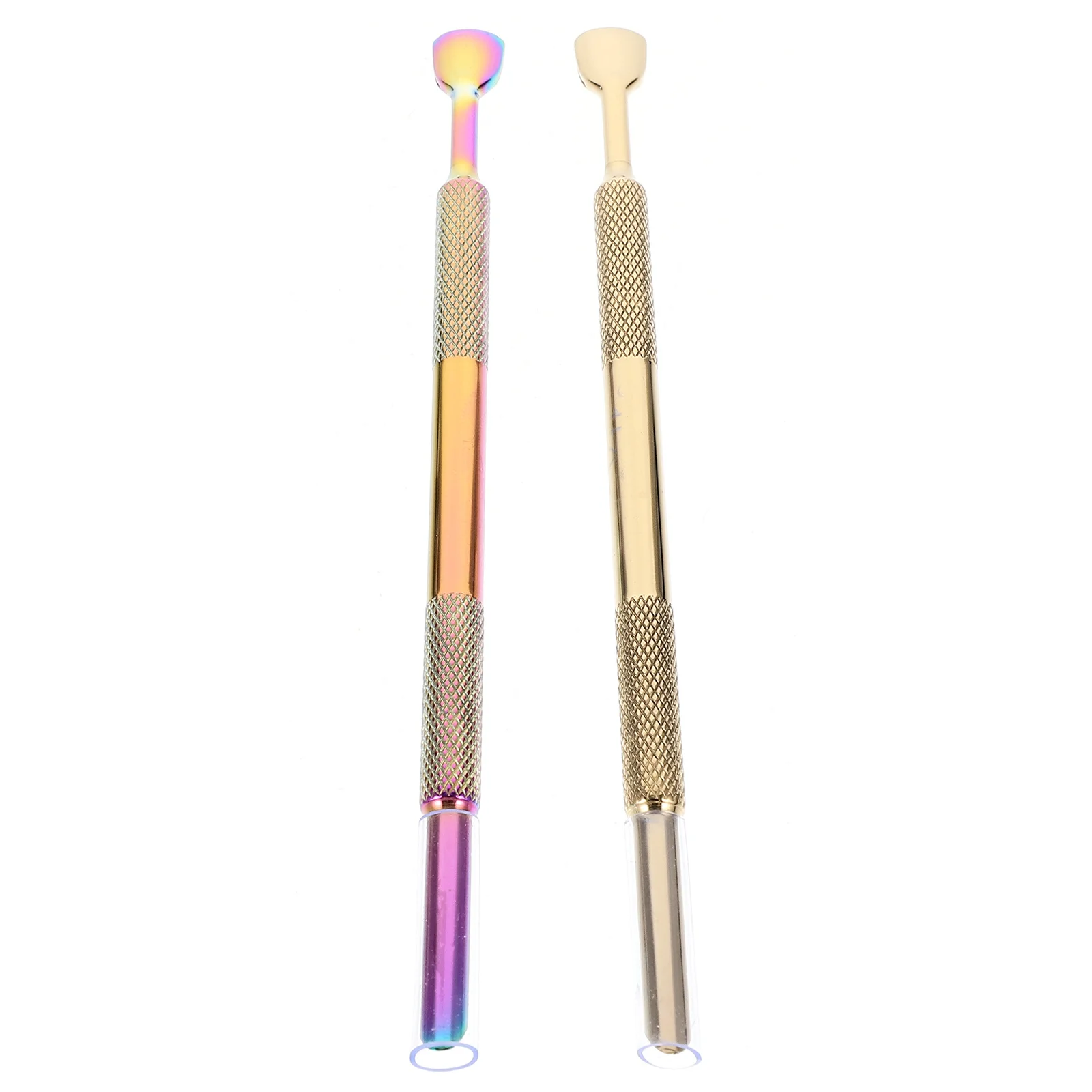 2Pcs Edelstahl Nagel Werkzeuge Häutchen Pusher Dead Skin Remover Maniküre Pediküre Nagel Reinigung Werkzeug Metall Häutchen Reinigung