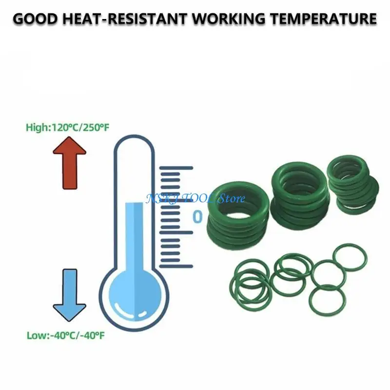 

L8RC 495Pcs Sealing Gasket Green O Rings 36 Sizes Plumbing Gaskets Replacement Oil Resistant Sealing Gasket O Rings