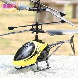 2 Way Remote Control Helicopter with Light Usb Charging Fall Resistant Mini Airplane Model for Children Resistant Toys Gifts