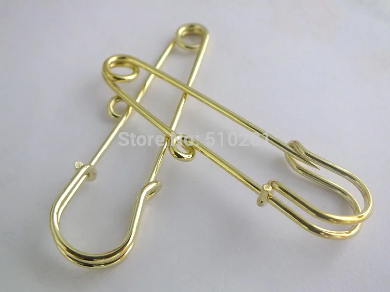 200 unids/lote 65mm chapado en oro DIY joyería hallazgos broche de seguridad