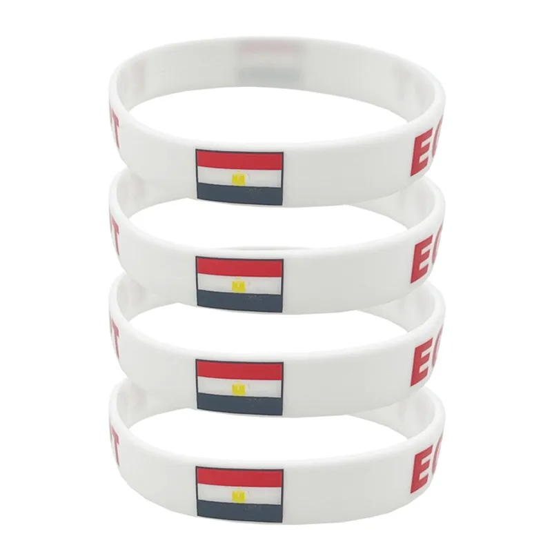 2pcs Egypt Flag Silicone Bracelets Sports Game Wristbands National Day Wrist Strap for Men Women Rubber Band Fashion Accessories