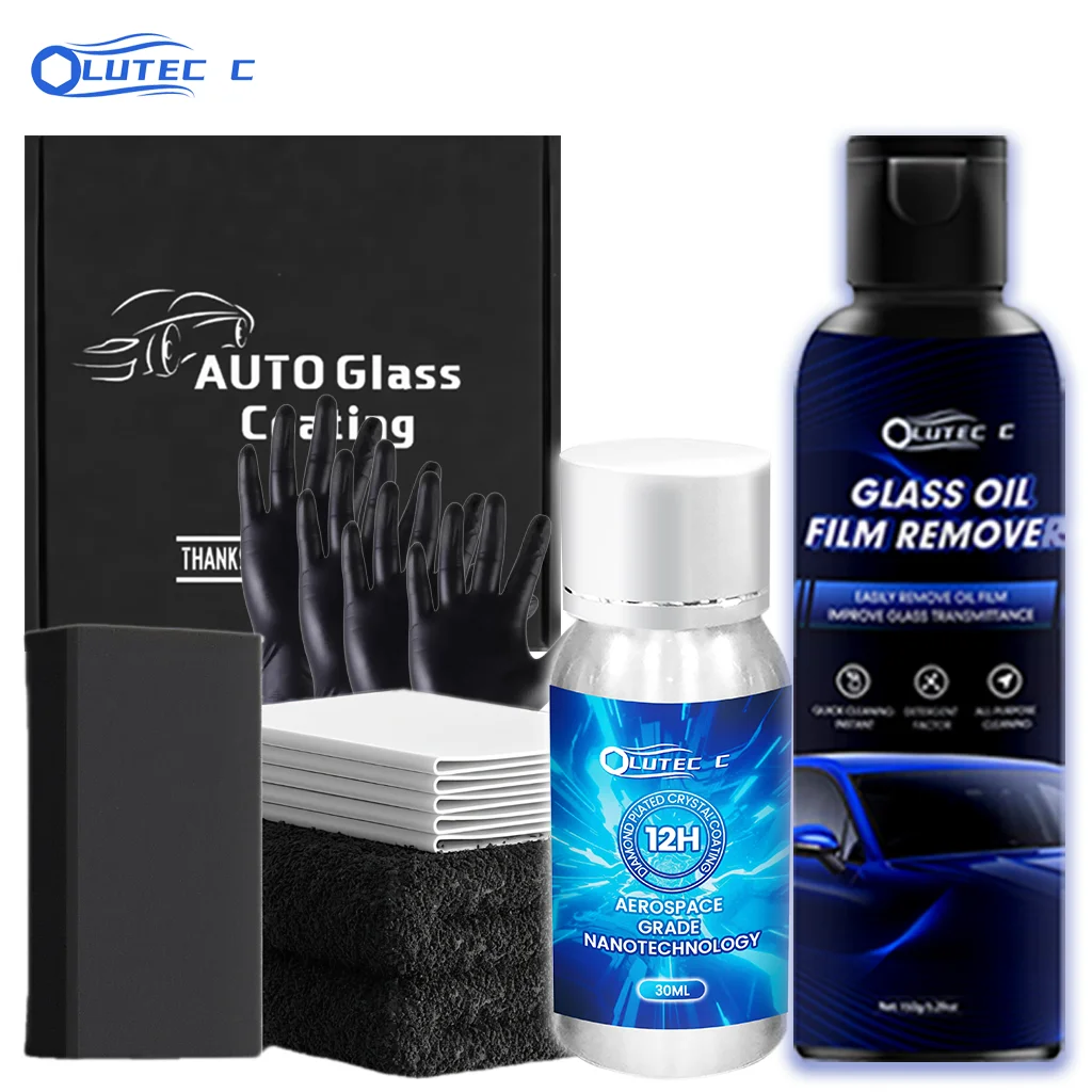 

12H керамическое покрытие 30 мл + средство для удаления масляной пленки стекла 150 мл, ремонт автомобильных царапин, стойкий восковой лак, набор для детализации автомобиля