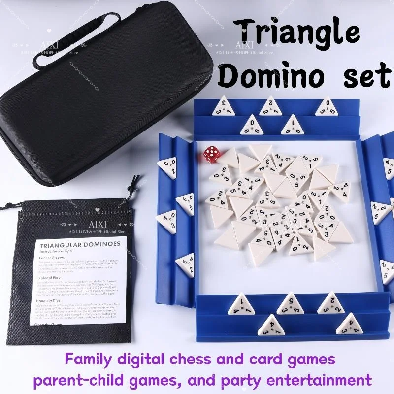 

[AIXI]-Set of Dominoes With Pegs+4 stands+1 Handbag,Educational Toy,Parent-Child Interaction,Party Entertainment Board Game