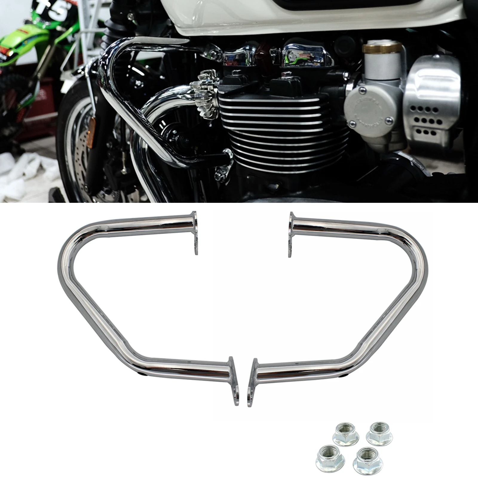 

Motorcycle Engine Guard Crash Bar Protector For Triumph Bonneville T100 T120 Thruxton 1200 Thruxton R Street Cup/Twin Bobber