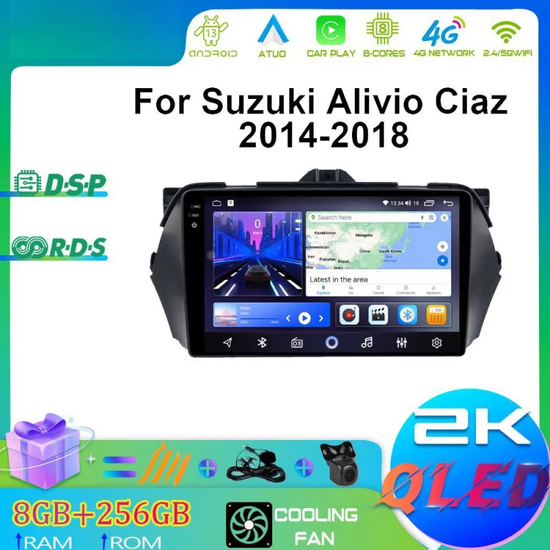 

For Suzuki Alivio Ciaz 2014-2018 Car Multimedia Player Android Car Player GPS WIFI Carplay 4G Car Radio Navigation Stereo