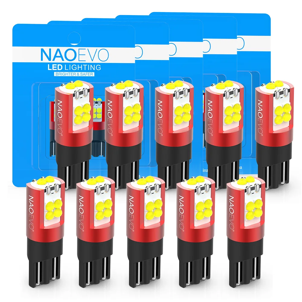 NAO 10x T10 W5W LED CANBUS Error Free 24V 12V 700LM Ultra Bright 5 w5 194 168 parcheggio Auto interni Auto targhe illuminazione