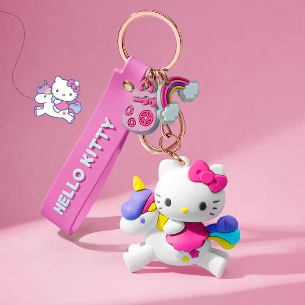 Sanrio Figura Portachiavi Anime Little Twin Star Cinnamoroll Melody Hello kity Kawaii Action Figures Appendere sulla borsa Regali per bambini