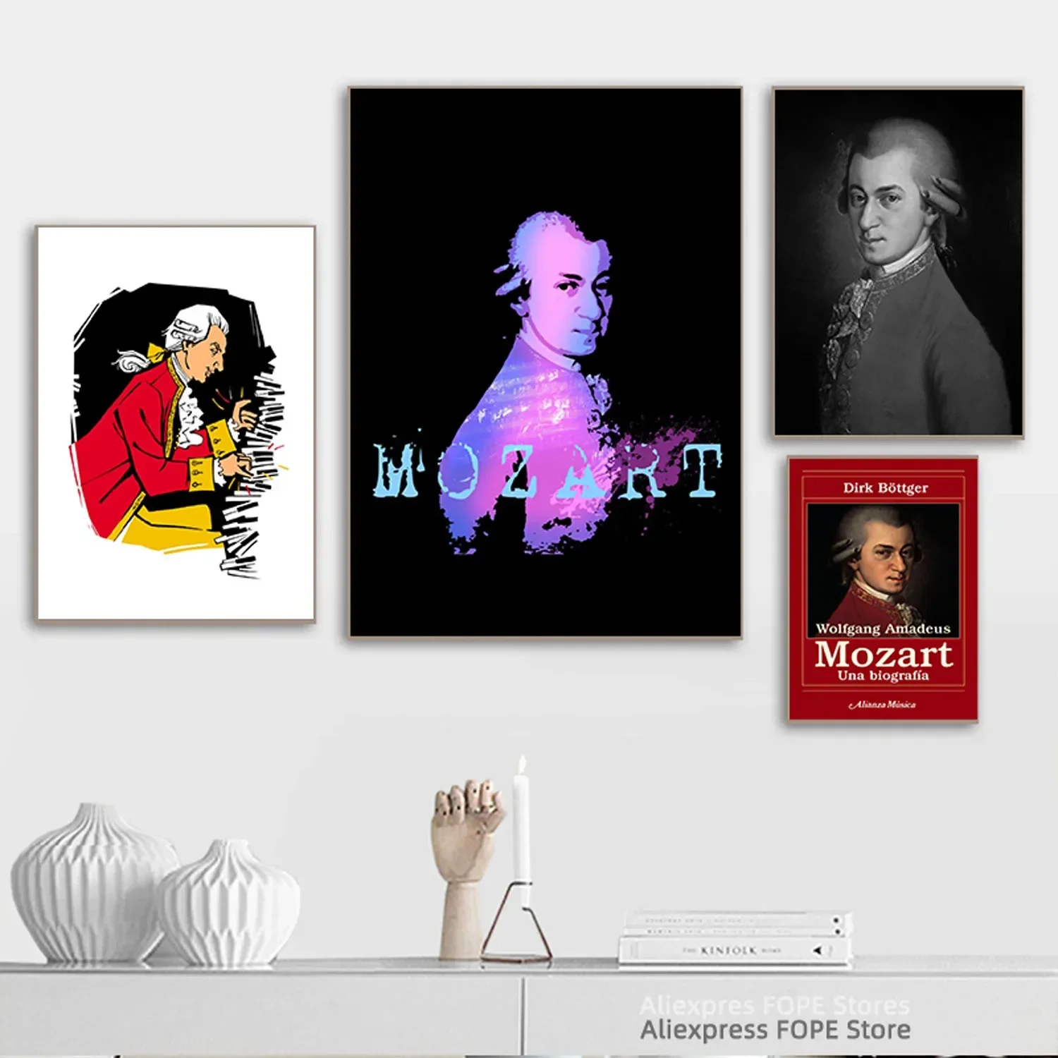 Wolfgang Amadeus Mozart,Mozart Quote Piano Music,Composer, pianist, Celebrity Wall Art Canvas Posters and Prints Canvases Paint