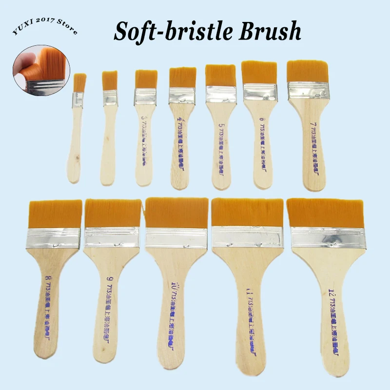 Mobile Phone Computer Motherboard Dust Removal Cleaning Brush Keyboard Yellow Hair Brush Barbecue Painting Supplies Wooden Handl
