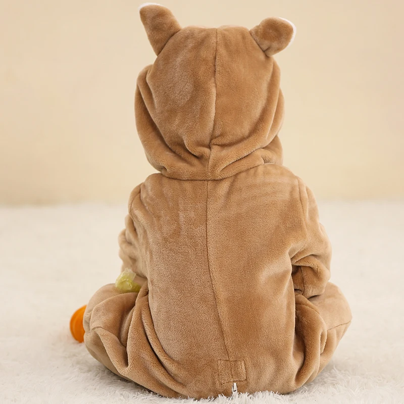 رومبير للأطفال من ميكلي هالوين كيغورومي ، فانيل بغطاء للرأس ، رسوم كرتونية للحيوانات ، بذلة قفز دافئة ، زي تنكري للأطفال ، الأولاد ، البنات ، الشتاء