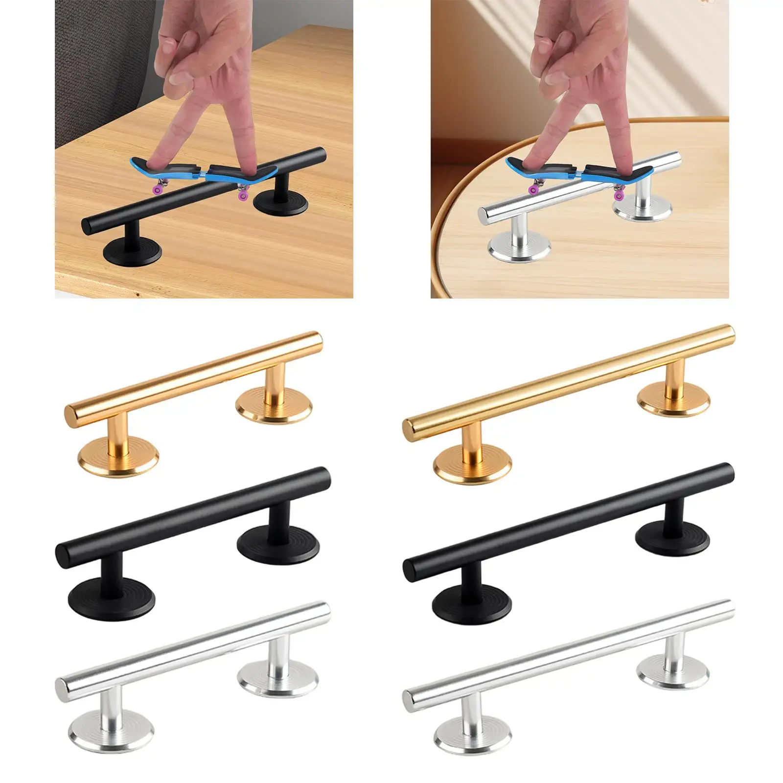 مجموعة ألواح الأصابع ولوح التزلج المسطح بقاعدة مرجحة من الفولاذ المقاوم للصدأ وقضيب خدعة احترافي للتمرين #2