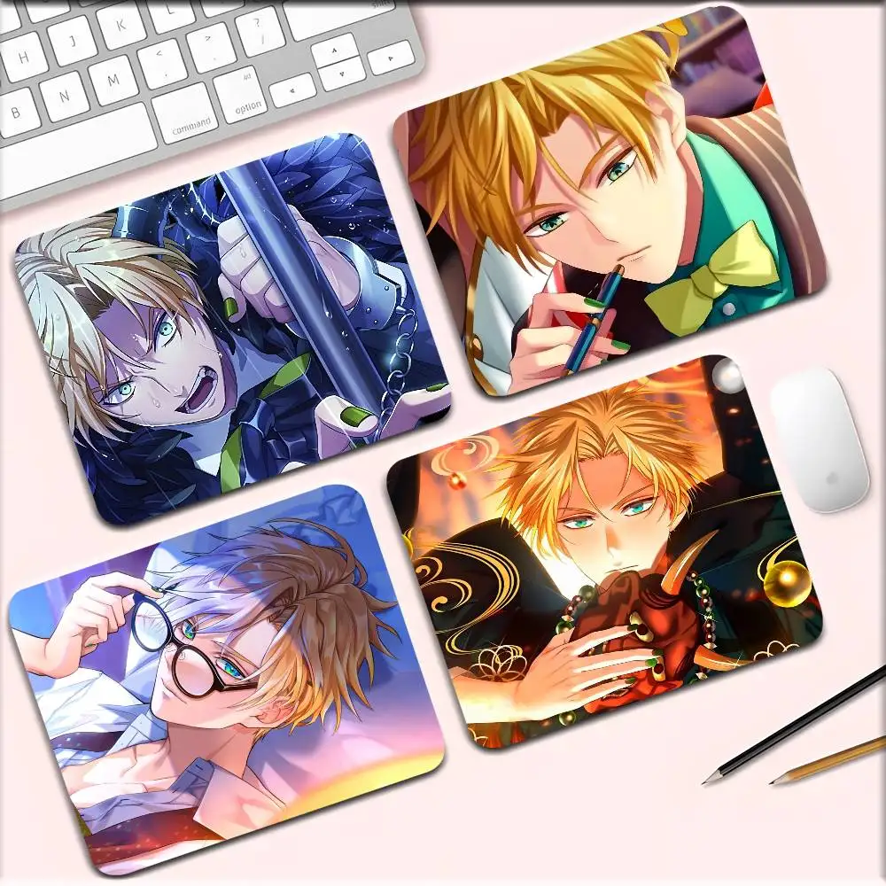 1pc Cartoon O-Obey Me Satan Anime Mousepad Small LockEdge Mouse Pad For Gamers Computer Desk Pad Rectangular Anti-slip Rubber
