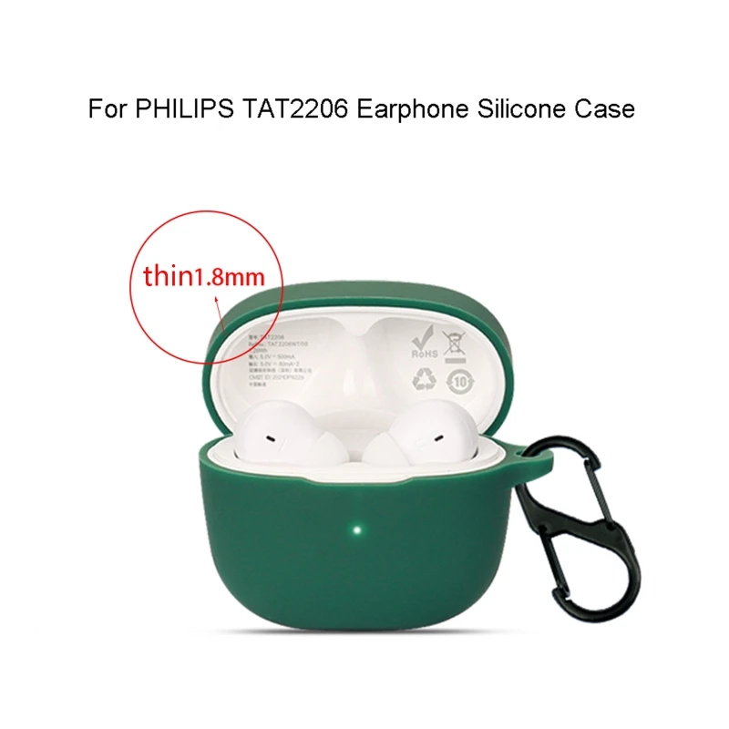 Compatible for PhilipsTat2206 Shockproof Wireless Earphone Sleeve Impact-resistant Housing Washable Soft Cover au26 22