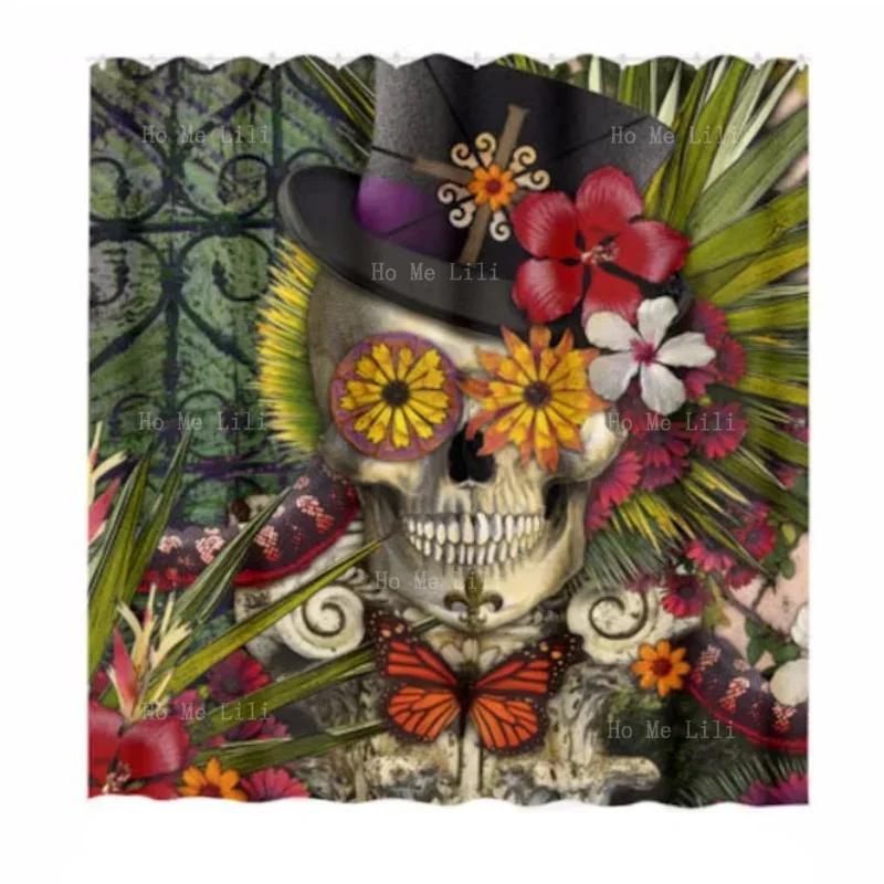 New Orleans Sugar Plant Skull Shower Curtain Bathroom Decor Shower Curtain By Ho Me Lili For Bathroom Decor