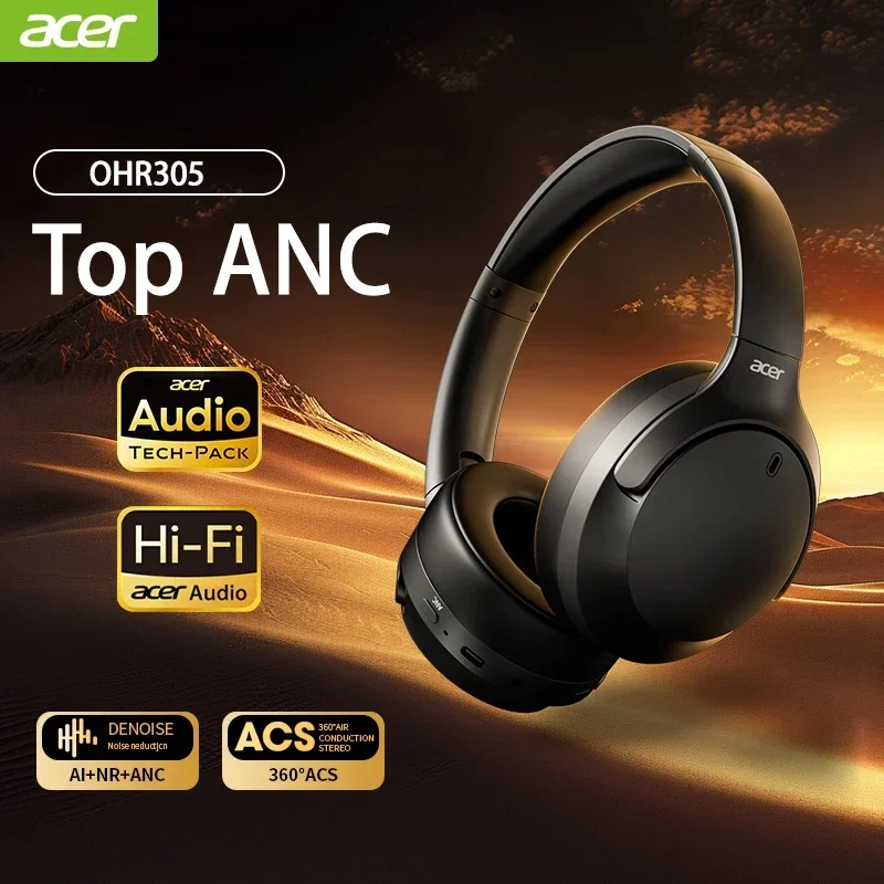 Acer OHR305 ANC ワイヤレスヘッドホン HIFI ヘッドセット Bluetooth
