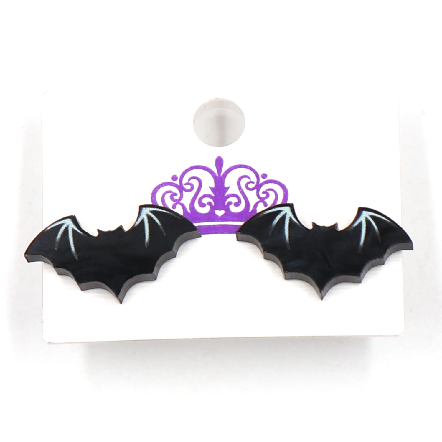 1Pair New product CN Stud earring Bat marble black TRENDY Hallween Acrylic Jewelry For women