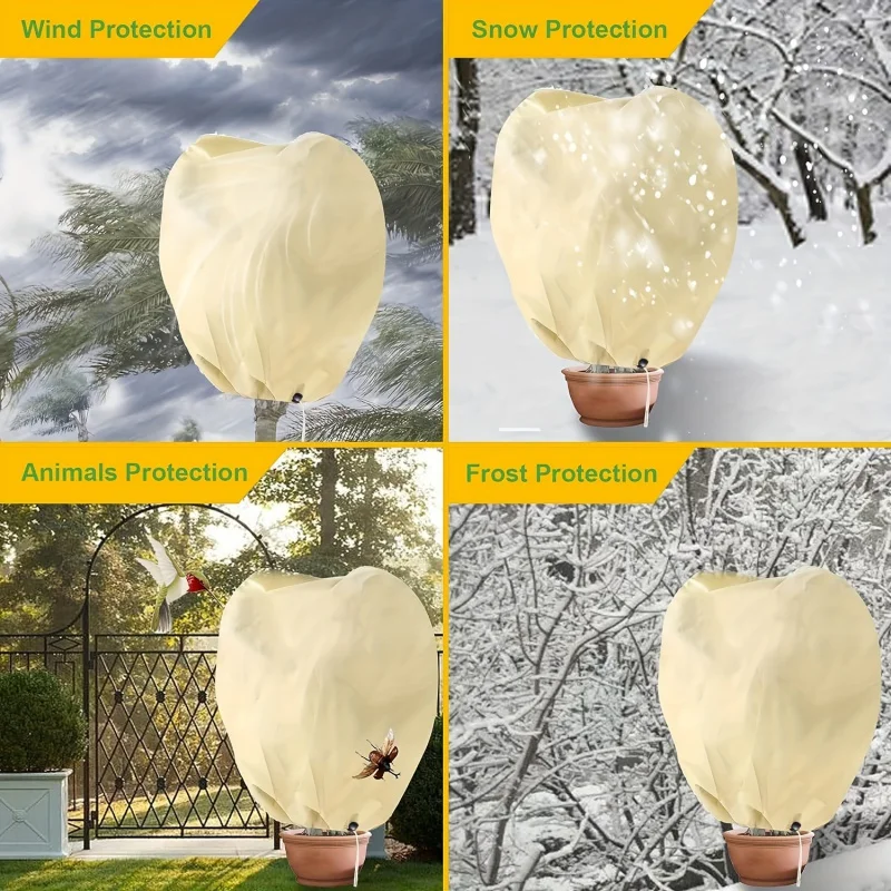 Frostsichere Pflanzenabdeckung für Topfpflanzen: Winter Garden Wolltasche, geeignet für kleine Pflanzen, PP-Material