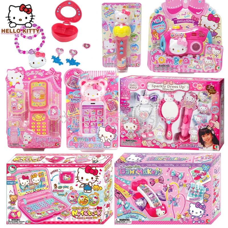 

Hello Kitty Electronic Toys Series Pop-Up Camera Playset Simulation Notebook Phone DIY Girl Sparkly Dress Up Toys Play House Toy