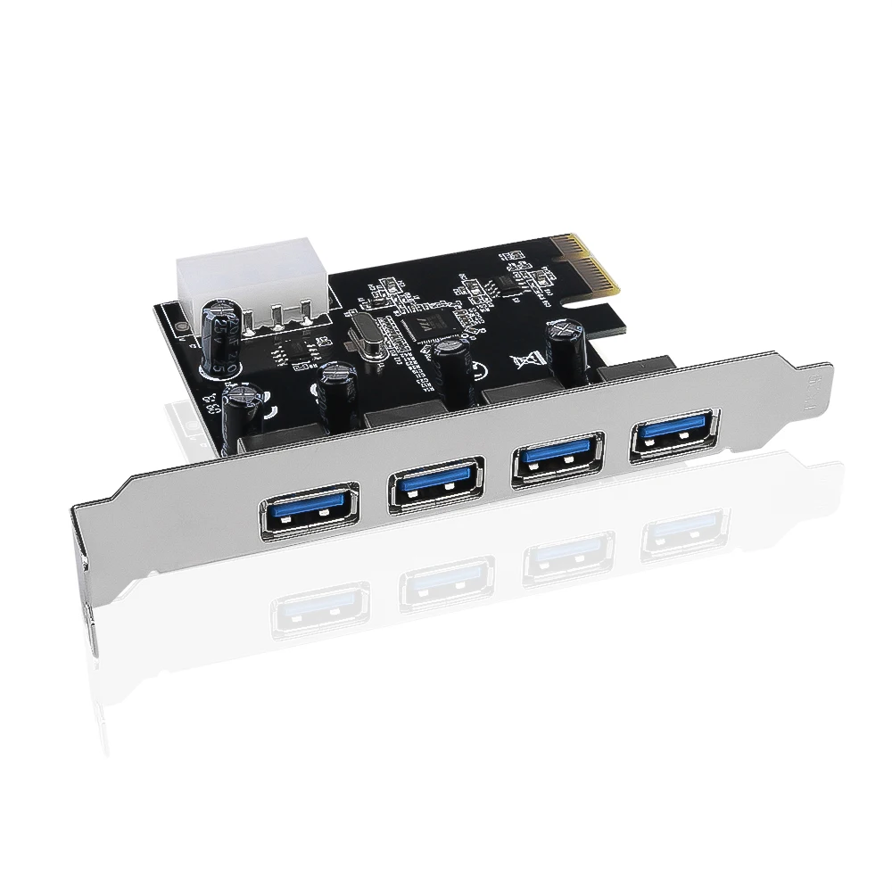 4 Port USB 3.0 PCIe Expansion Card 5Gbps USB3.0 Hub Adapter PCIe USB 3.0 Hub Controller Adapter for Windows 11/10/8/7/XP/Linux