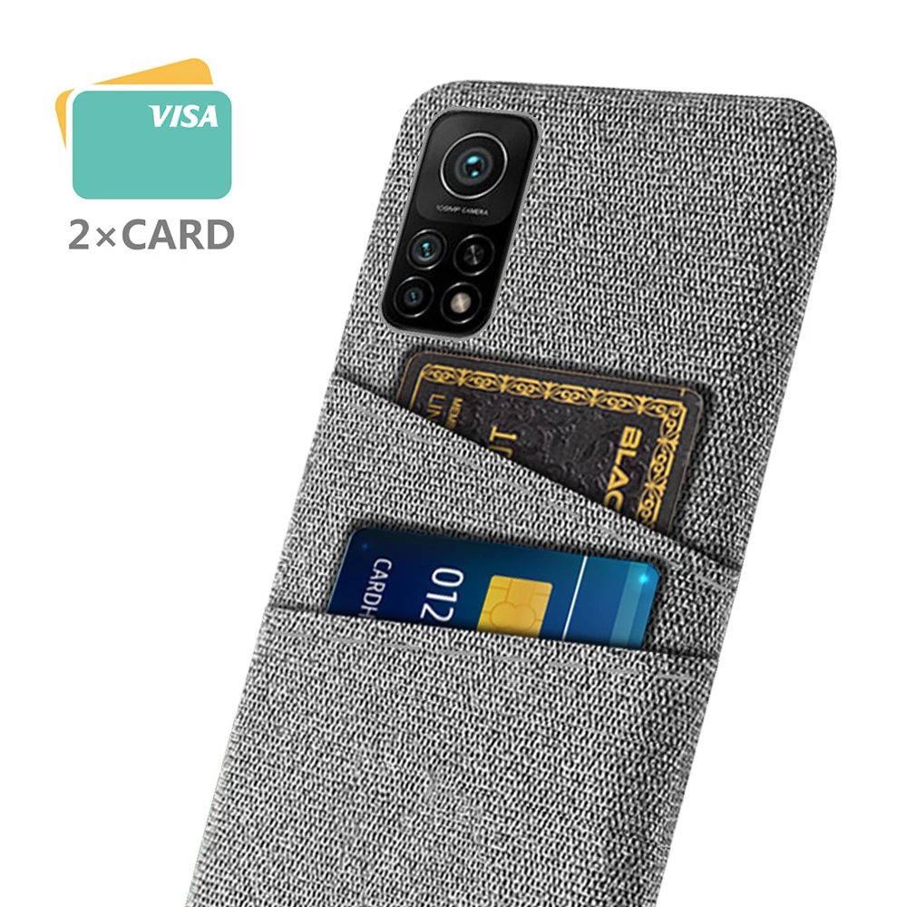 For Xiaomi Mi 10T Pro Case Luxury Dual Card Fabrics Texture Back Cover For Xiaomi mi 10t 10tpro mi10T 10 t pro Coque Funda Capa